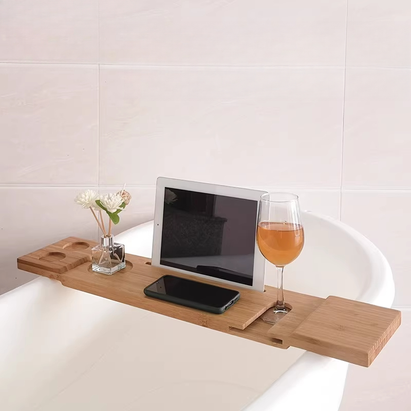 Bath Caddy Tray - Caddie de baignoire en bambou avec