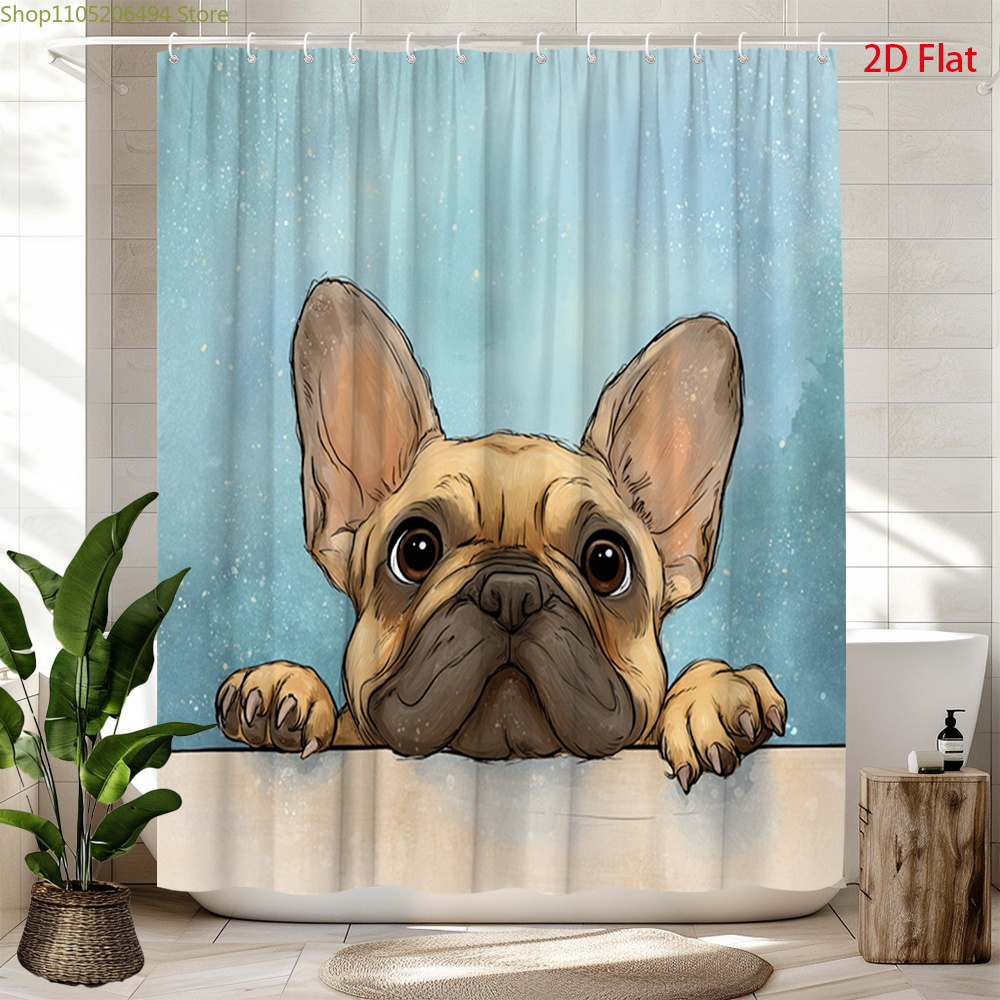 Home Bathroom Design Ideas - Rideau de douche mignon avec motif