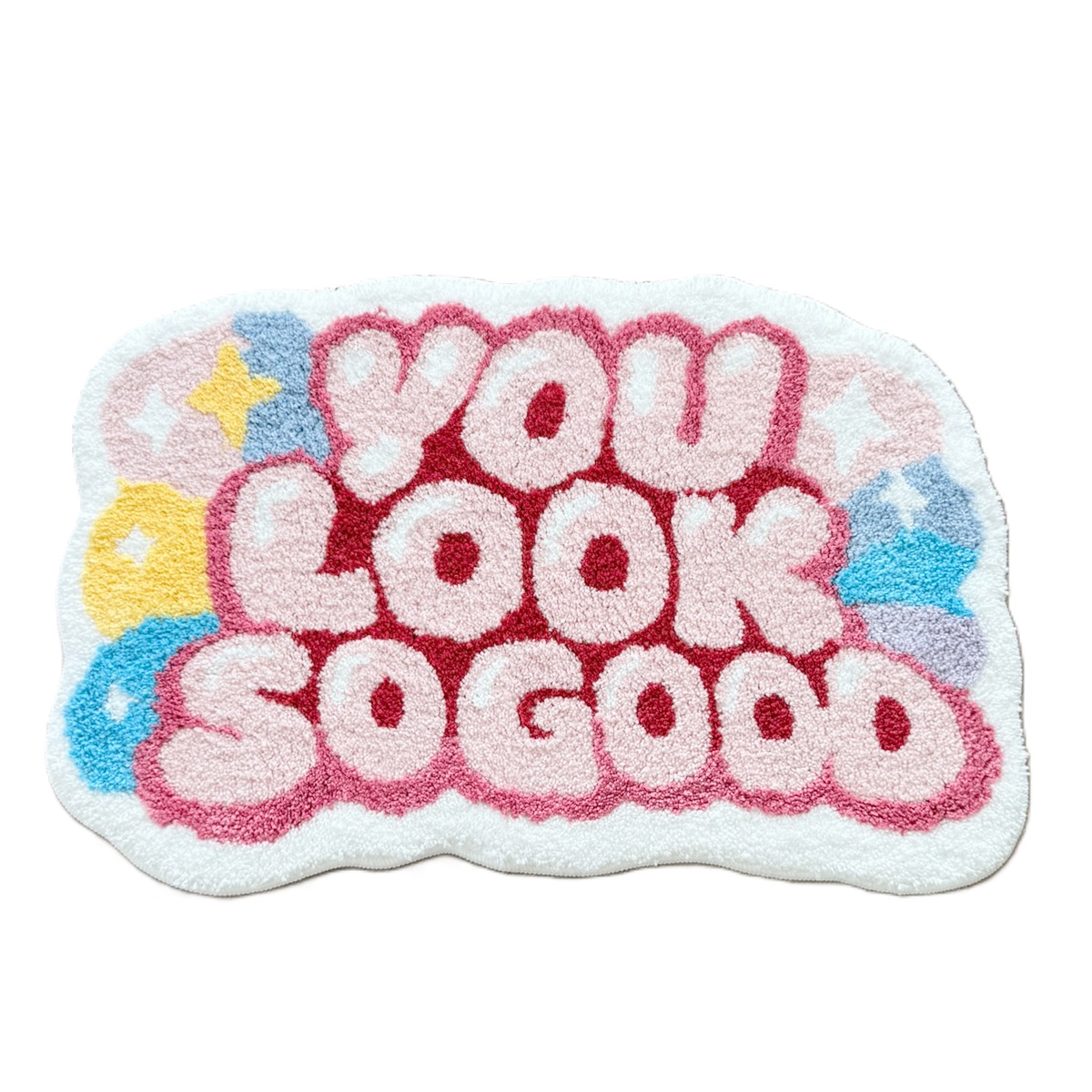Home Goods Bathroom Vanity - Tapis touffeté Y2K Kawaii avec lettres