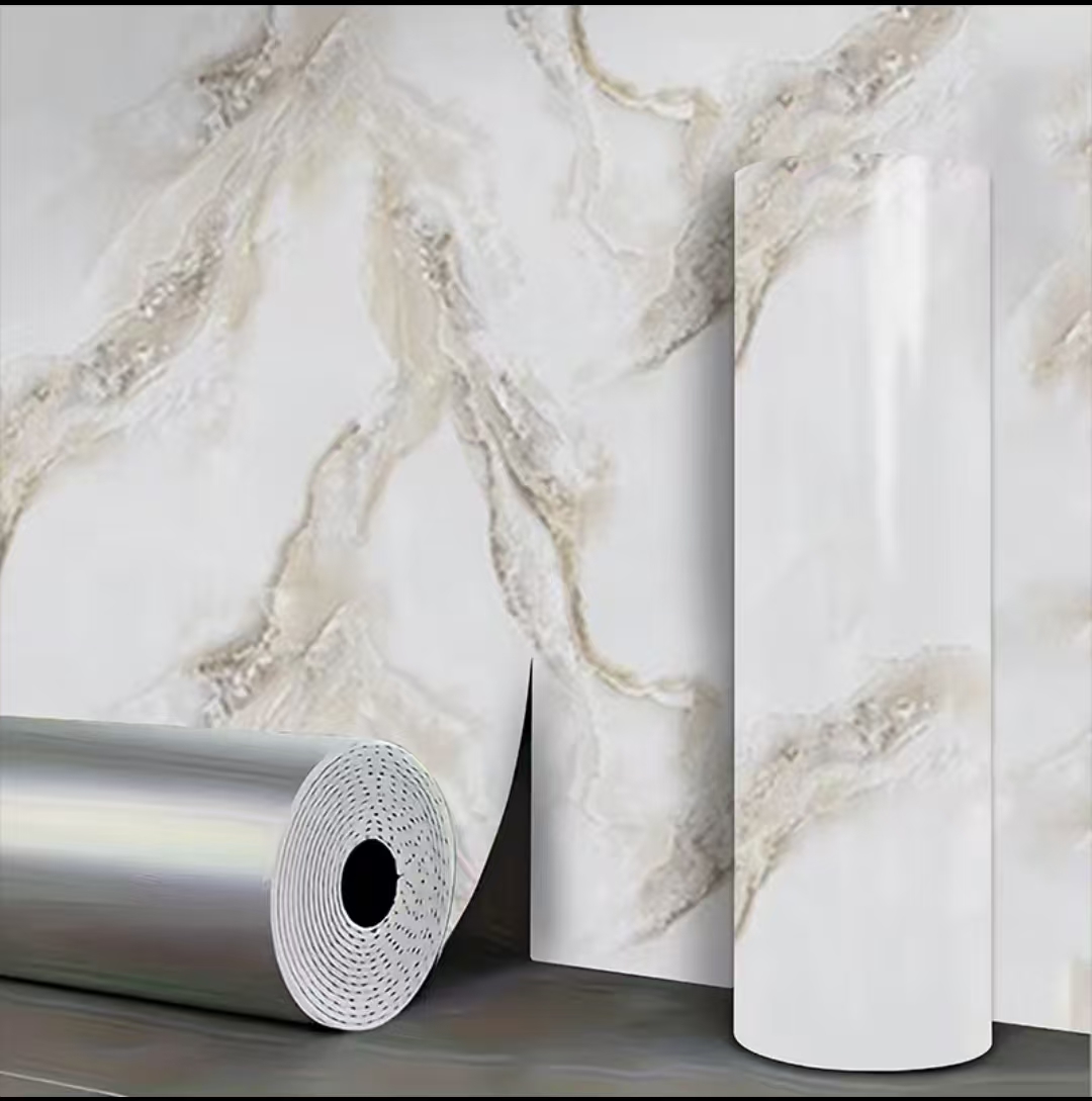 Home Bathroom Wall Tiles - Autocollant mural en PVC effet marbre