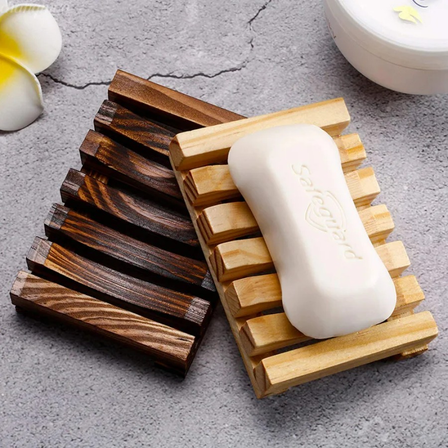 Home Essentials Bathroom Organizer - Support à Savon en Bambou Naturel,