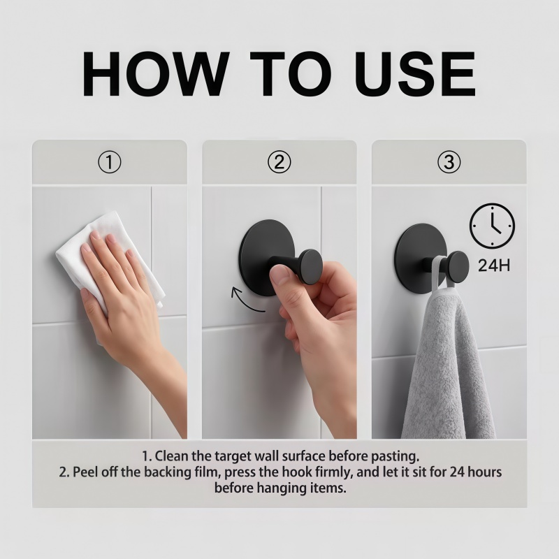 1-4 pièces de crochets autocol - Home Bathroom Door avis et prix