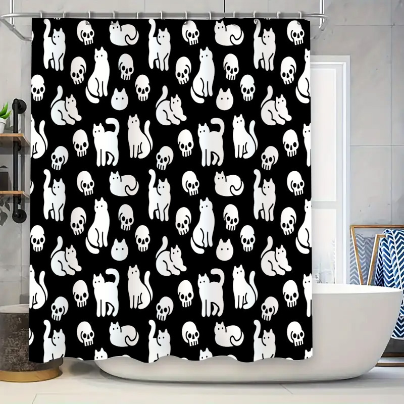 Rideau de douche chat motif ch - Home Bathroom Design Ideas avis et prix