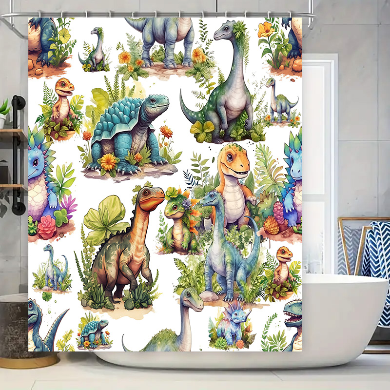 Rideau de douche dinosaure col - Home Bathroom Design Ideas avis et prix