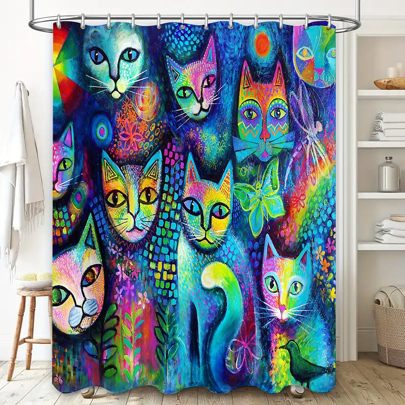 Rideau de douche chat, décor a - Home Decor Bathroom Ideas avis et prix