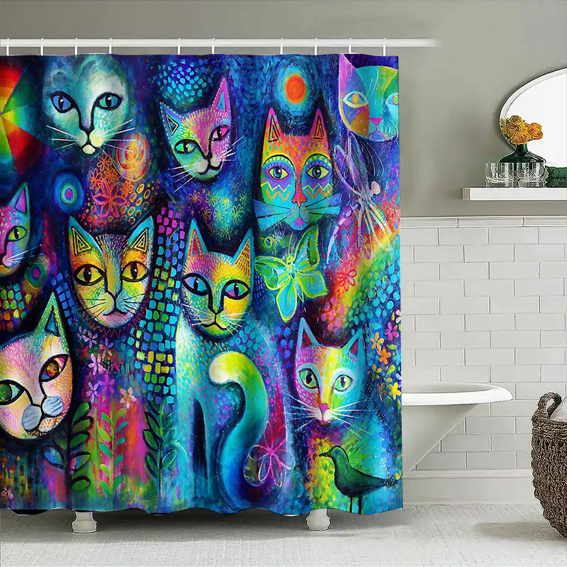 Rideau de douche chat, décor a - Home Decor Bathroom Ideas avis et prix