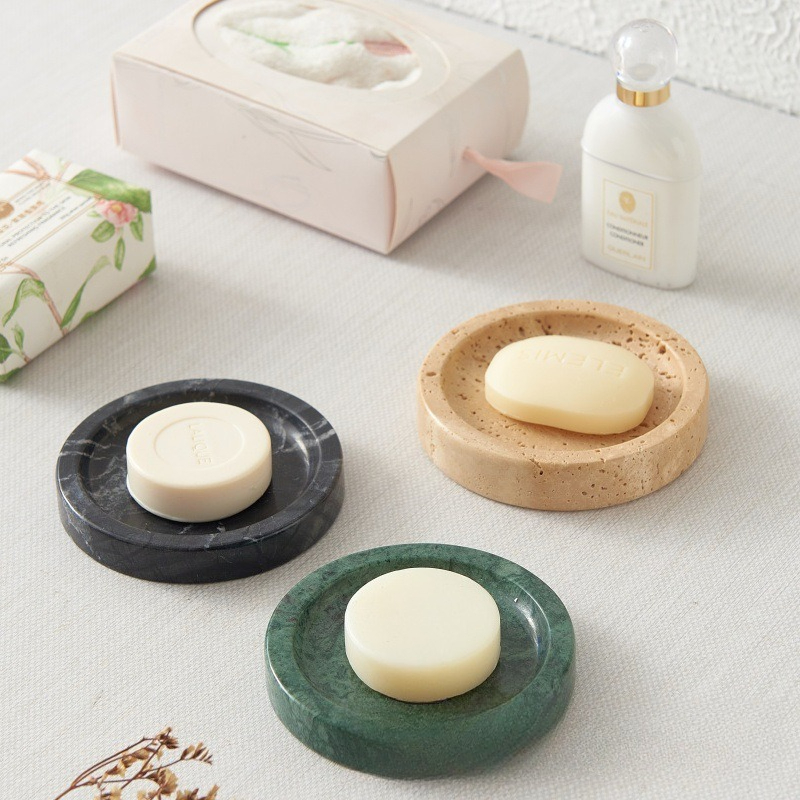 Plateau rond en marbre naturel - Home Essentials Bathroom Organizer avis et prix